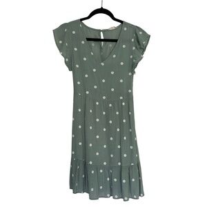 Altar’d State Women’s Ruffle Sleeve Polka Dot Dress - Mint green